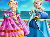 Play Elsa And Rapunzel Pregnant Costumes