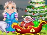 Play Little Elsa Clean Christmas Carriage